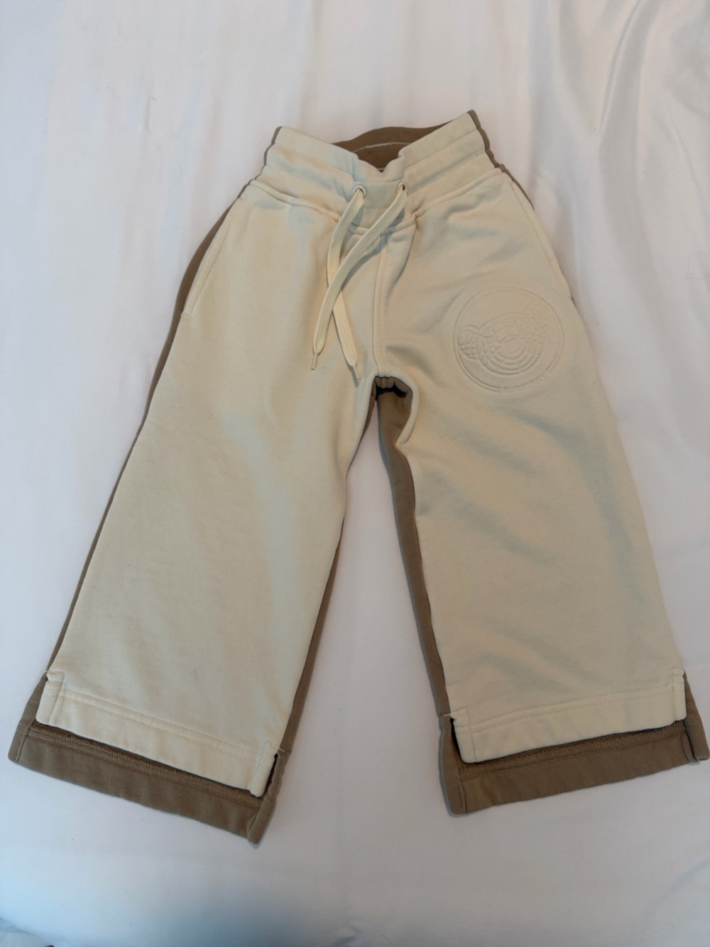 Kids Burberry Cream Two-Tone Sweatpants - Casual Comfort
